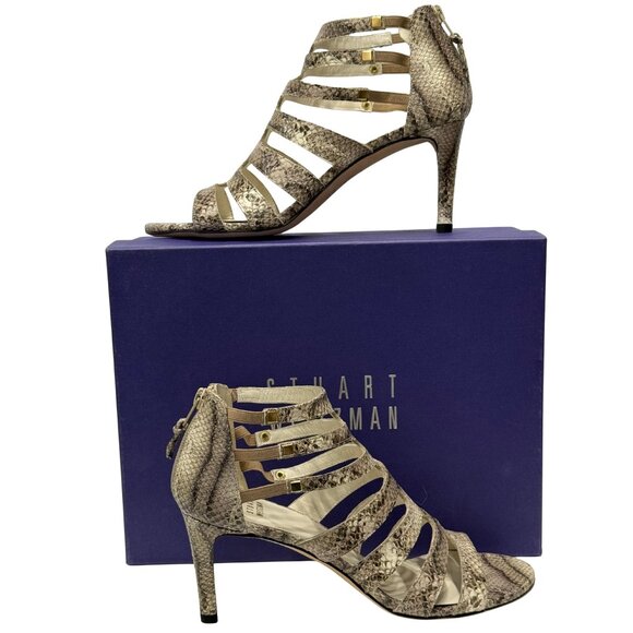 Stuart Weitzman snakeskin strappy sandal size 9 / eu 39 - Picture 1 of 6